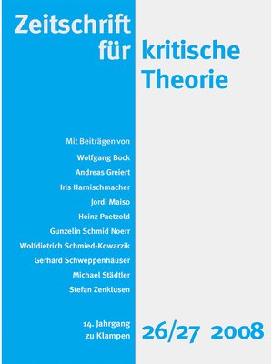 cover image of Zeitschrift für kritische Theorie / Zeitschrift für kritische Theorie, Heft 26/27